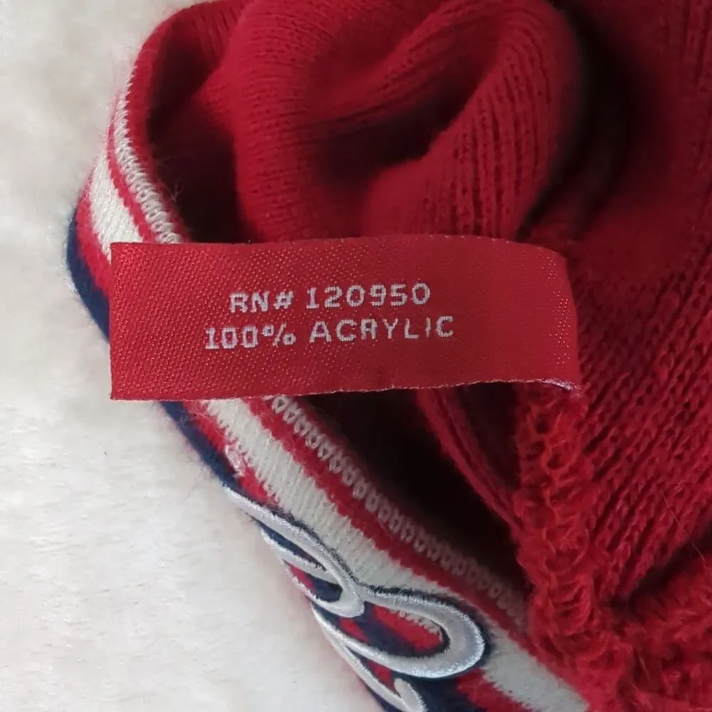 Washington Nationals Beanie Red w/Blue White Stripes Unisex One Size Winter Hat